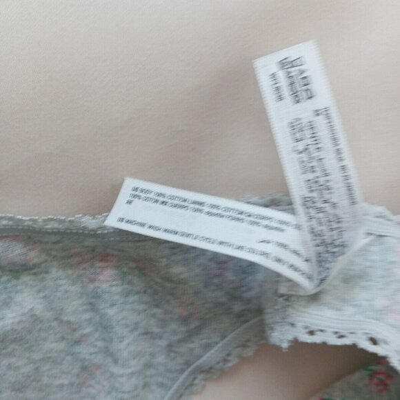 NWT CHARTER CLUB Panty SIZE XLARGE Gray Floral 100% Cotton - Picture 6 of 9